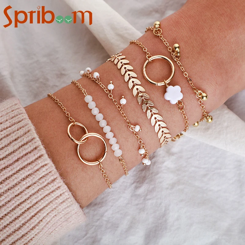 6PCS Bohemian Bracelet White Small Flower Arrow Leaf Geometric Bracelets On Hand Gold Silver Color 2022 Trendy Jewelry Gifts
6PCS Bohemian Bracelet White Small Flower Arrow Leaf Geometric Bracelets On Hand Gold Silver Color 2022 Trendy Jewelry Gifts