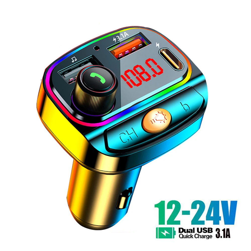 FM-модулятор USB 3,1 а с функцией быстрой зарядки и поддержкой TF-карт