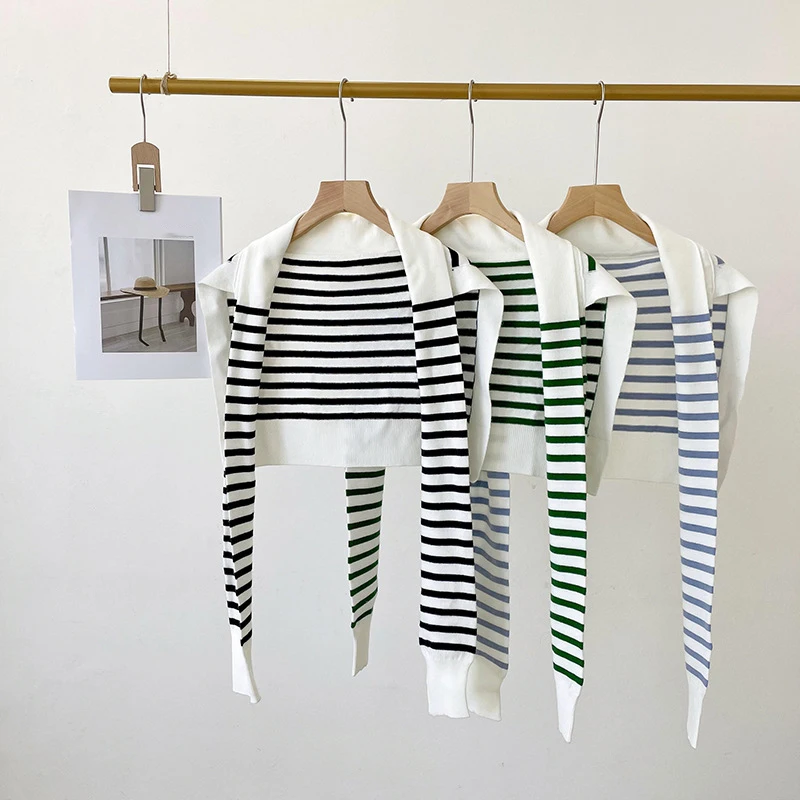 Striped Knitted Fake Collar Shawl for Women Summer Neck Wear False Collar Scarf Shoulder Wraps Female Shirt Detachable Collars
Striped Knitted Fake Collar Shawl for Women Summer Neck Wear False Collar Scarf Shoulder Wraps Female Shirt Detachable Collars