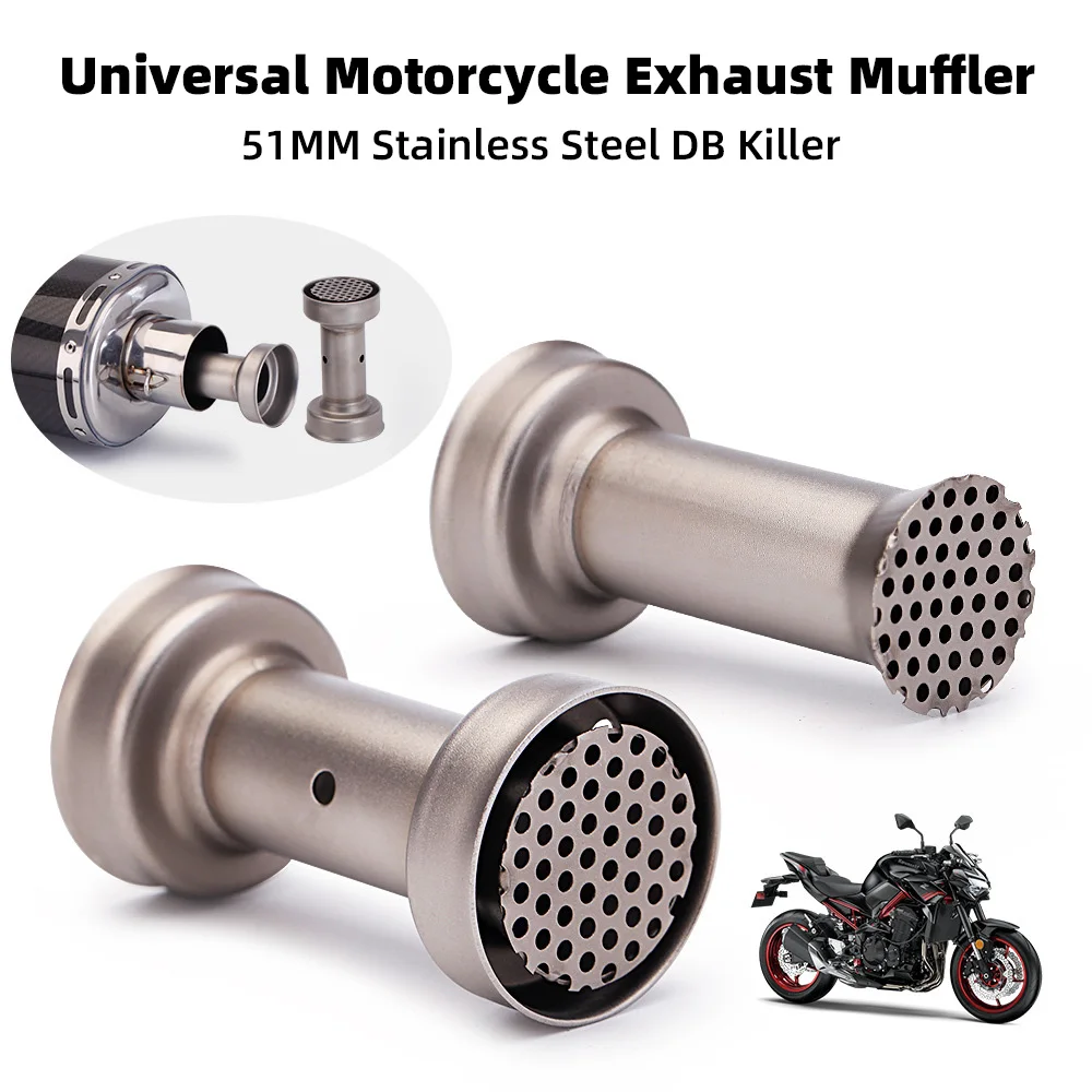51MM Universal Motorcycle Exhaust Muffler DB Killer Stainless Steel Noise Sound Eliminator Motorcycle Exhaust Modified Parts
51MM Universal Motorcycle Exhaust Muffler DB Killer Stainless Steel Noise Sound Eliminator Motorcycle Exhaust Modified Parts