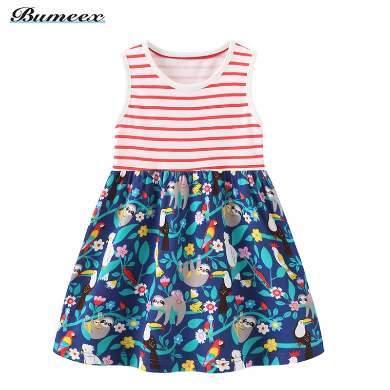 Bumeex Summer Toddler Girls Dress Sleeveless Striped Print Cute Girls Birthday Party Dresses Children Clothing 2-7 Years Old
Bumeex Summer Toddler Girls Dress Sleeveless Striped Print Cute Girls Birthday Party Dresses Children Clothing 2-7 Years Old