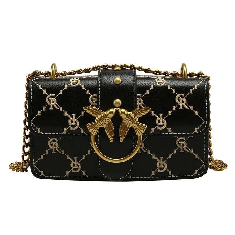 Women Handbag Shoulder Bag 2 Swallows Crossbody Bag Two Birds Lock Square Embroidery Fashion Chains Luxury Design Female Purse
Women Handbag Shoulder Bag 2 Swallows Crossbody Bag Two Birds Lock Square Embroidery Fashion Chains Luxury Design Female Purse