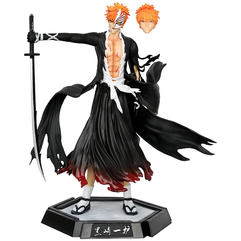 

31cm Animation Wholesale Bleach Kurosaki Ichigo Blur Mask Double-Headed Carved Boxed Pvc Model Anime Action Cute Figure Ornament