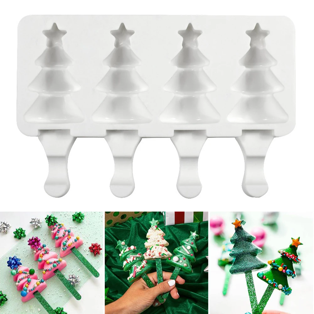 Ice Pop Mold Food Grade Silicone Popsicle Mold 4-Cavity Christmas Tree Ice Cream Making Mold Reusable DIY Homemade Ice Dessert
Ice Pop Mold Food Grade Silicone Popsicle Mold 4-Cavity Christmas Tree Ice Cream Making Mold Reusable DIY Homemade Ice Dessert