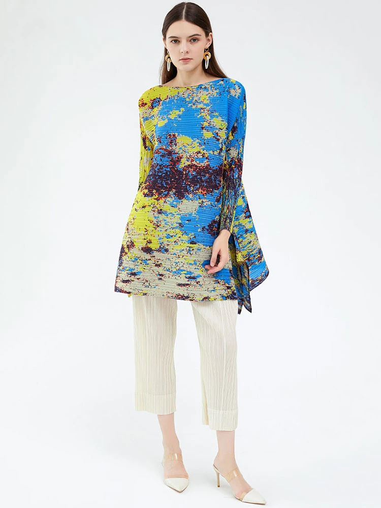 Miyake Pleated Sky Printed Top Autumn 2022 New Loose Large Sleeve Casual Dress Fashion T-shirt
Miyake Pleated Sky Printed Top Autumn 2022 New Loose Large Sleeve Casual Dress Fashion T-shirt
