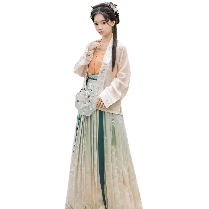 Hanfu Students' Qingzixiang Song-made Tunic Skirt with Waist-length, Three-piece Suit In Spring and Summer
Hanfu Students' Qingzixiang Song-made Tunic Skirt with Waist-length, Three-piece Suit In Spring and Summer