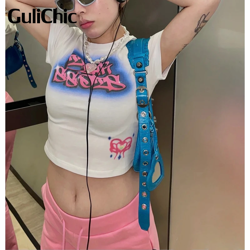 4,12 г., GuliChic, модная облегающая футболка в стиле High Street, женская короткая футболка с круглым вырезом и буквенным принтом
4,12 г., GuliChic, модная облегающая футболка в стиле High Street, женская короткая футболка с круглым вырезом и буквенным принтом