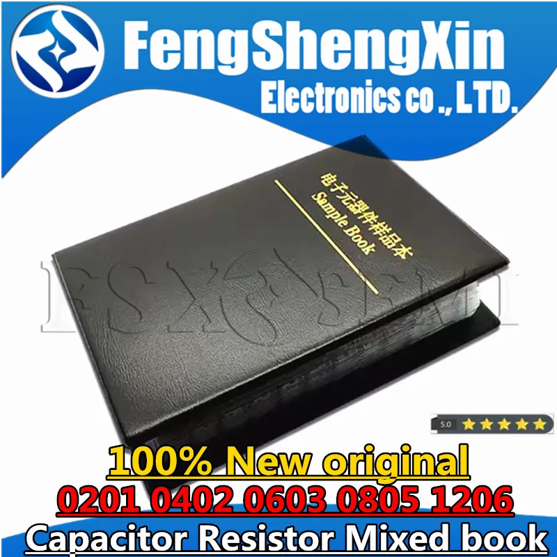 

Capacitor Resistor Mixed book 0201 0402 0603 0805 1206 1% FR-07 SMD SMT Chip Assortment Kit 170 Values 0R-10M Sample Book