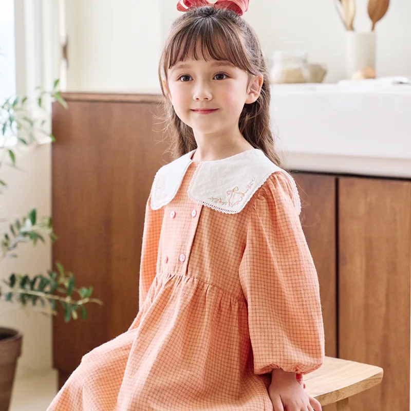 BEBEZOO Girls Dress Autumn Spring Long-sleeved Peter Pan Collar Plaid Cute Princess Dresses For 3-8 Years Kids Girl Clothes
BEBEZOO Girls Dress Autumn Spring Long-sleeved Peter Pan Collar Plaid Cute Princess Dresses For 3-8 Years Kids Girl Clothes