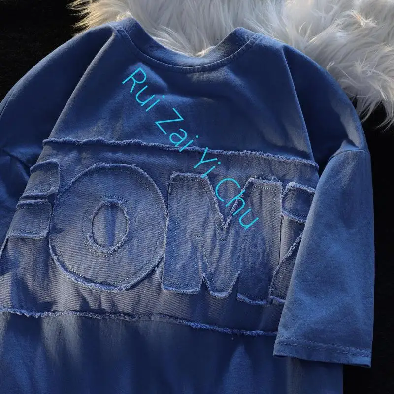 Embroidered Letter T-Shirt Y2K Street Loose Retro Clothes Jacket Harajuku Leisure Gothic Oversized Cartoon Patchwork T-Shirt
Embroidered Letter T-Shirt Y2K Street Loose Retro Clothes Jacket Harajuku Leisure Gothic Oversized Cartoon Patchwork T-Shirt