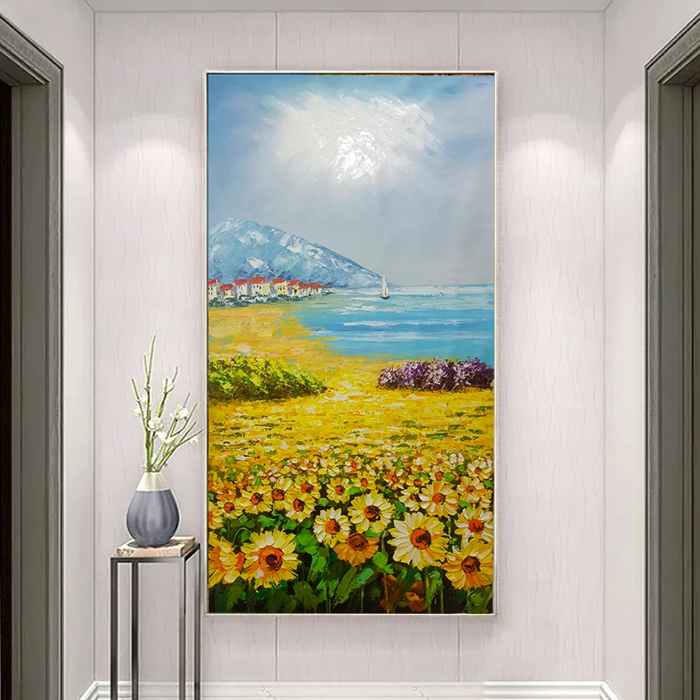 HUACAN 100% Hand Painted Sunflower Oil Painting House Landscape On Canvas In Living Room Modern Wall Art Decorative Frameless
HUACAN 100% Hand Painted Sunflower Oil Painting House Landscape On Canvas In Living Room Modern Wall Art Decorative Frameless