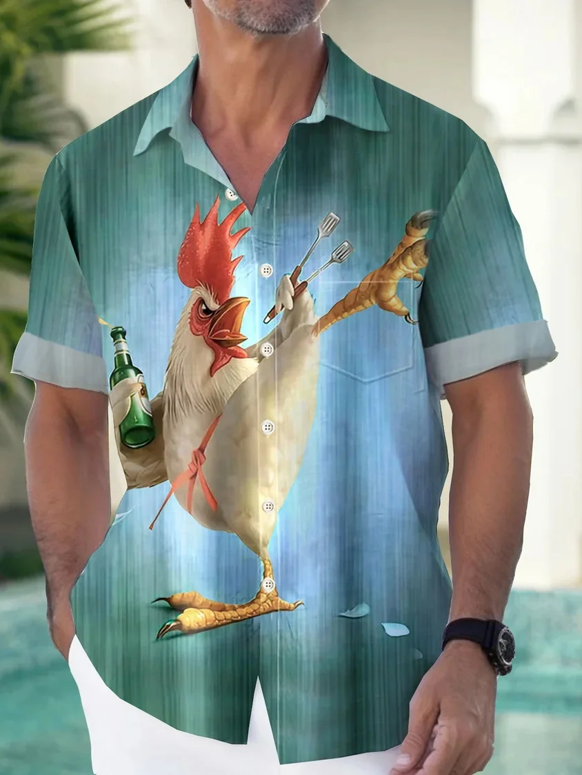 Hawaiian Shirt For Men Summer Beach Chicken Pattern Y2kStreetwear T-Shirt Short Sleeve Oversized 5XL Clothes For Men
Hawaiian Shirt For Men Summer Beach Chicken Pattern Y2kStreetwear T-Shirt Short Sleeve Oversized 5XL Clothes For Men
