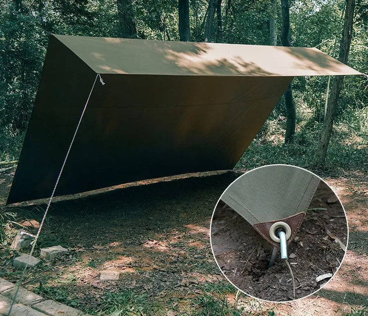 Hot sale camping shelter durable TC fabric camping canopy multi-functional camping tarp
Hot sale camping shelter durable TC fabric camping canopy multi-functional camping tarp