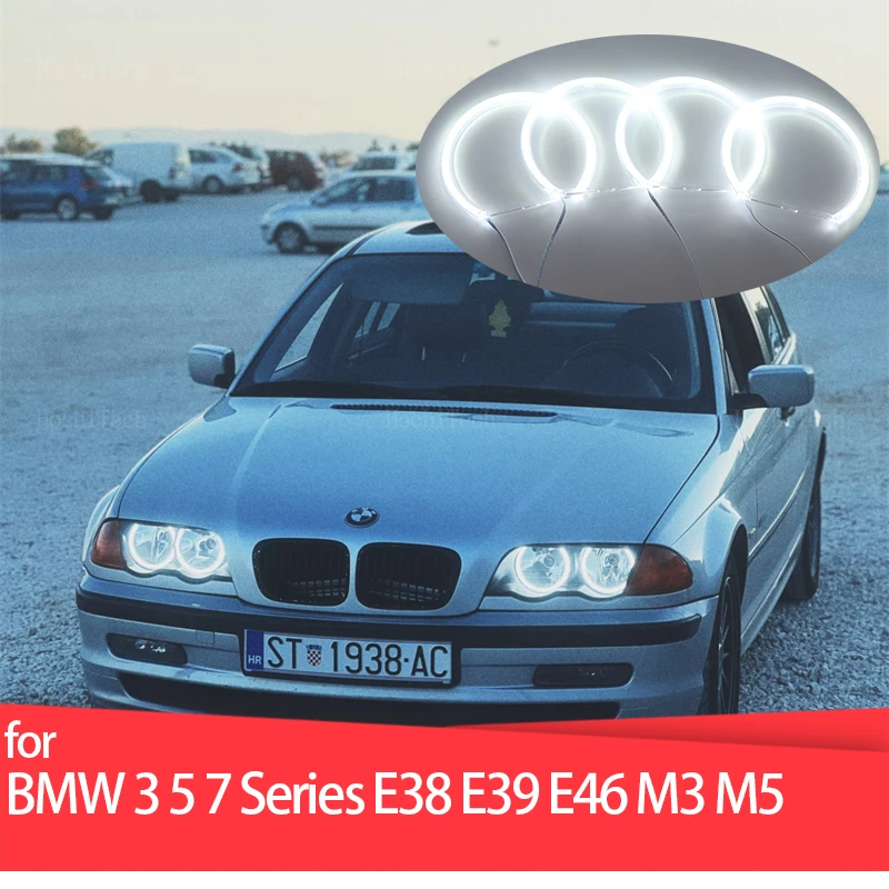 White Halo Ring Angel Eyes SMD LED Light Rings for BMW 3 5 7 Series E46 E39 E36 E38 Halo Lights Accessories 131mm 146mm
White Halo Ring Angel Eyes SMD LED Light Rings for BMW 3 5 7 Series E46 E39 E36 E38 Halo Lights Accessories 131mm 146mm