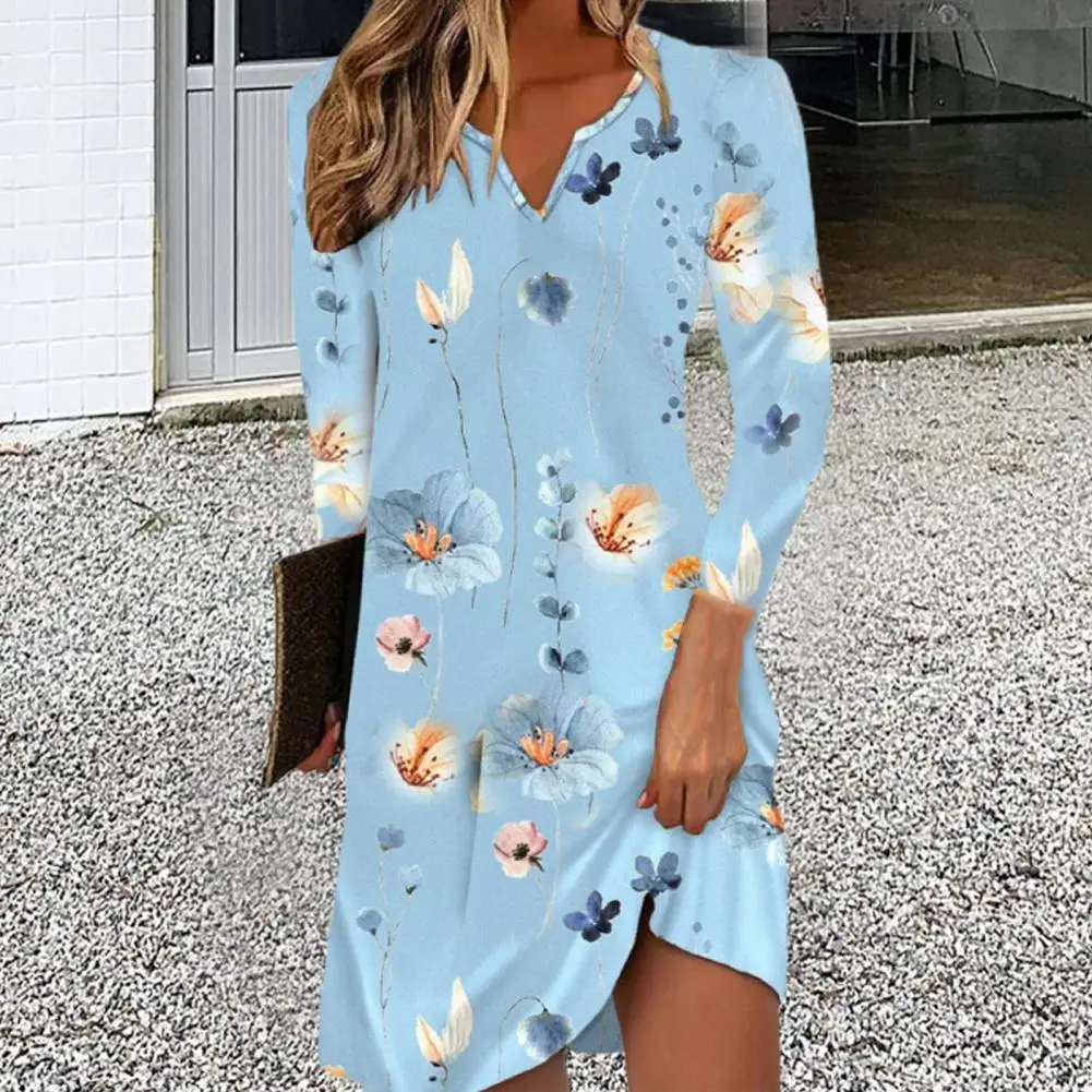Slimming Floral Dress Flower Print V Neck Mini Dress Soft Breathable Colorfast for Fall Spring Fashion Women Printed Dress
Slimming Floral Dress Flower Print V Neck Mini Dress Soft Breathable Colorfast for Fall Spring Fashion Women Printed Dress