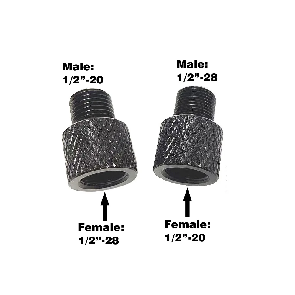 Barrel End Threaded Adapter Female 1/2-20 UNF To Male 1/2-28 UNEF or Female 1/2-28 UNF To Male 1/2-20 UNEF Accessories
Barrel End Threaded Adapter Female 1/2-20 UNF To Male 1/2-28 UNEF or Female 1/2-28 UNF To Male 1/2-20 UNEF Accessories