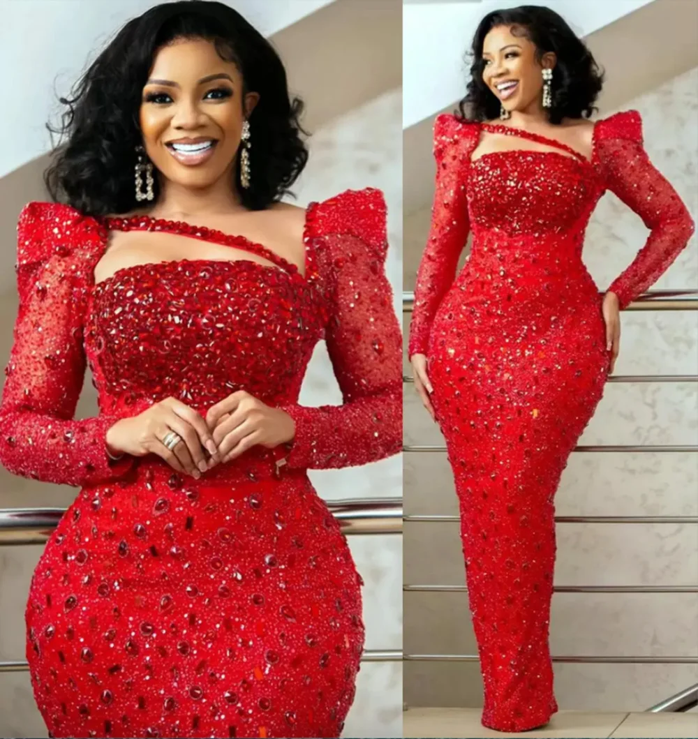 New Red Straight Prom Party Gown Square Long Sleeve Floor-Length Beaded Crystal Sequined long Plus Size Custom
New Red Straight Prom Party Gown Square Long Sleeve Floor-Length Beaded Crystal Sequined long Plus Size Custom