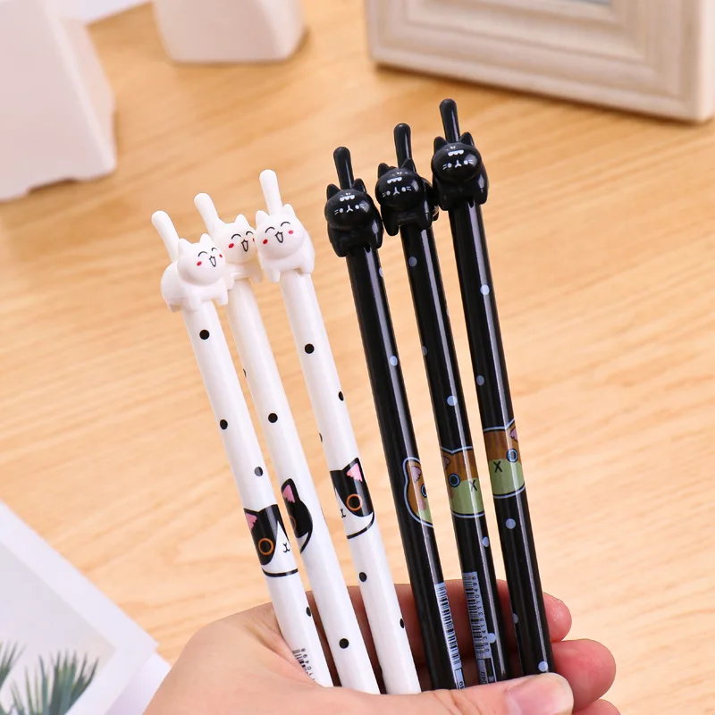 Creative stationery Neutral pen warped cat cute cartoon full needle tube 0.38mm black ink pen
Creative stationery Neutral pen warped cat cute cartoon full needle tube 0.38mm black ink pen