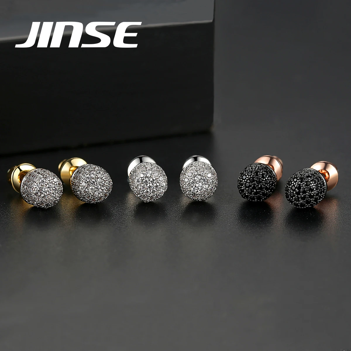 JINSE Luxury Full Paved Rhinstone Clear Stud Earrings For Men Women Iced Out Zircon Round Earrings Brincos Rock Hip Hop Jewelry
JINSE Luxury Full Paved Rhinstone Clear Stud Earrings For Men Women Iced Out Zircon Round Earrings Brincos Rock Hip Hop Jewelry