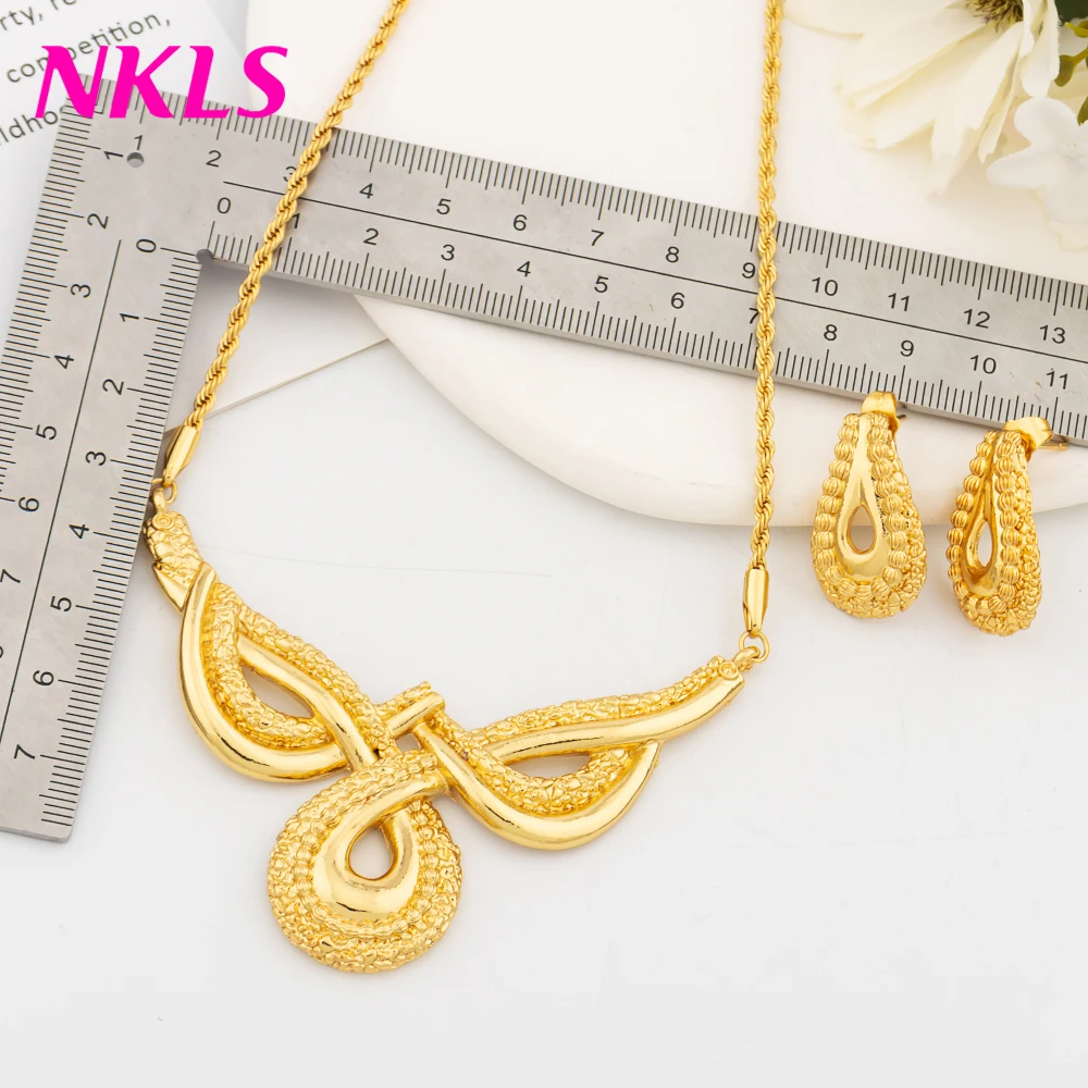 Fashion Dubai Wedding Jewelry Set African Bridal Jewellery Party Golden Color Necklace Earrings Sets for Women Jewelry Wholesale
Fashion Dubai Wedding Jewelry Set African Bridal Jewellery Party Golden Color Necklace Earrings Sets for Women Jewelry Wholesale