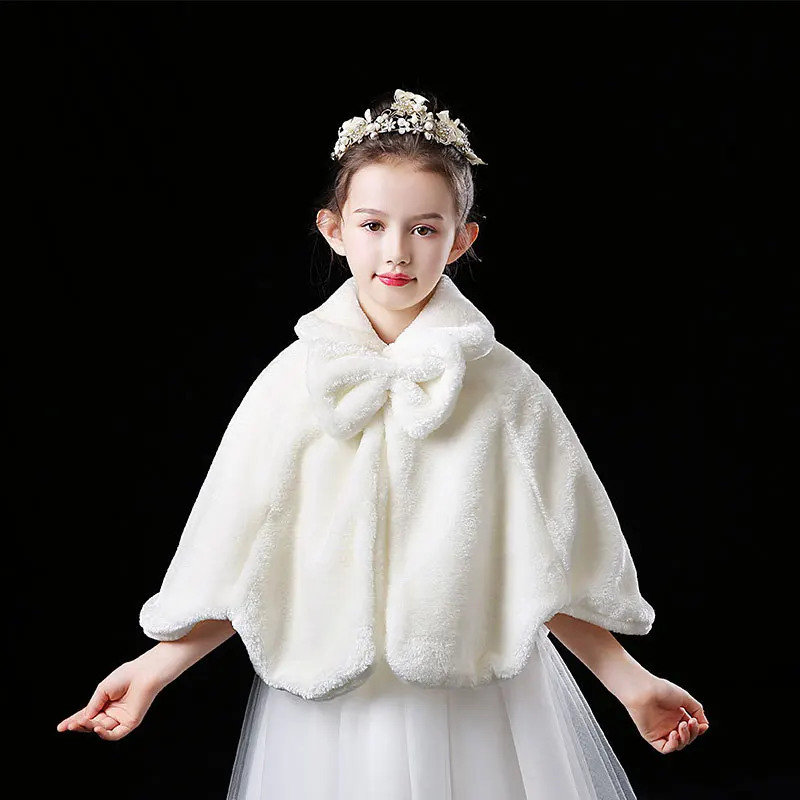 Bowknot Flower Girls Thicken Plush Bolero Princess White Faux Fur Coat Shoulder Cape Wedding Dresses Shawl Wraps Winter Cape
Bowknot Flower Girls Thicken Plush Bolero Princess White Faux Fur Coat Shoulder Cape Wedding Dresses Shawl Wraps Winter Cape