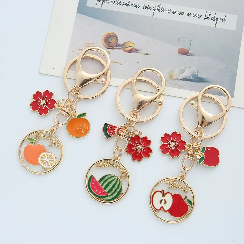 Fruit Flower Metal Keychain Jewelry Pendant Ornament Charm Alloy Key Chain for Women Girl Gift Accessories
Fruit Flower Metal Keychain Jewelry Pendant Ornament Charm Alloy Key Chain for Women Girl Gift Accessories