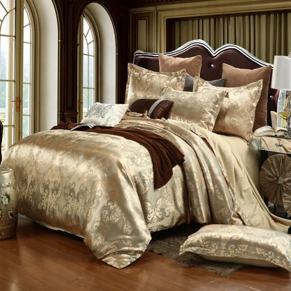 2/3pcs Duvet Cover Set, Jacquard Golden Bedding Set, Soft Comfortable Duvet Cover, For Bedroom, Guest Room (1*Duvet Cover + 1/2* 
2/3pcs Duvet Cover Set, Jacquard Golden Bedding Set, Soft Comfortable Duvet Cover, For Bedroom, Guest Room (1*Duvet Cover + 1/2*