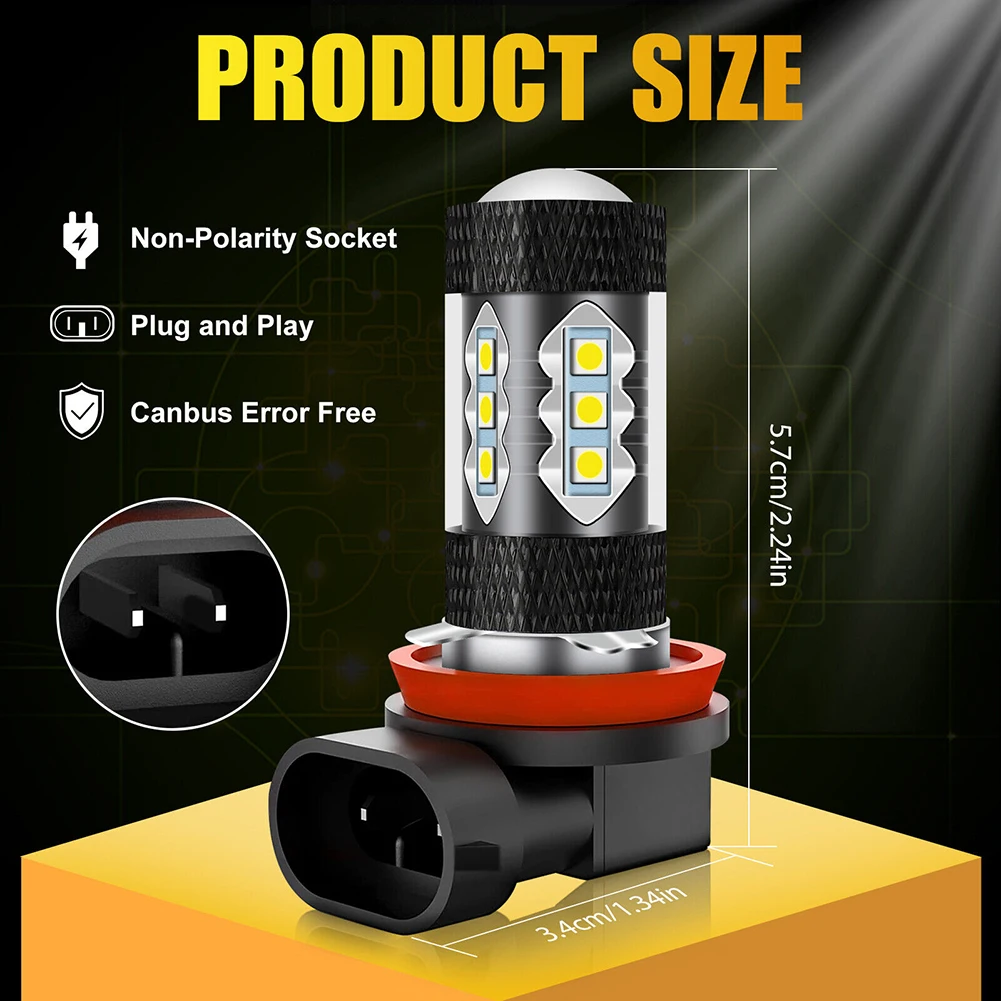 High Quality LED Fog Light 2pcs Golden Yellow COB Chips Light Source Daytime Running Light A380 Aluminum Heatsink
High Quality LED Fog Light 2pcs Golden Yellow COB Chips Light Source Daytime Running Light A380 Aluminum Heatsink