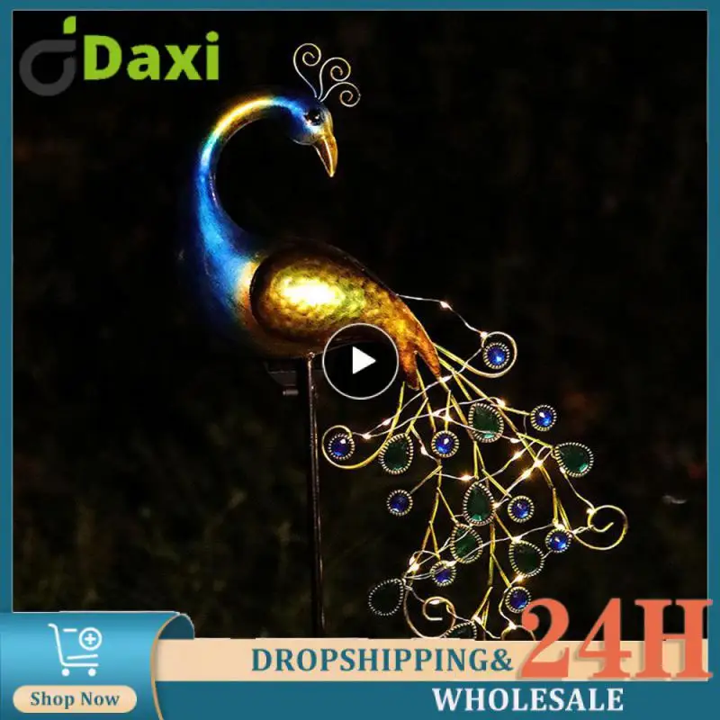 

Waterproof Pavilion Yard Landscape Decorative Lamp Solar Powered Garden Decor Lights Solar Peacock Landscape Light Soft Warm