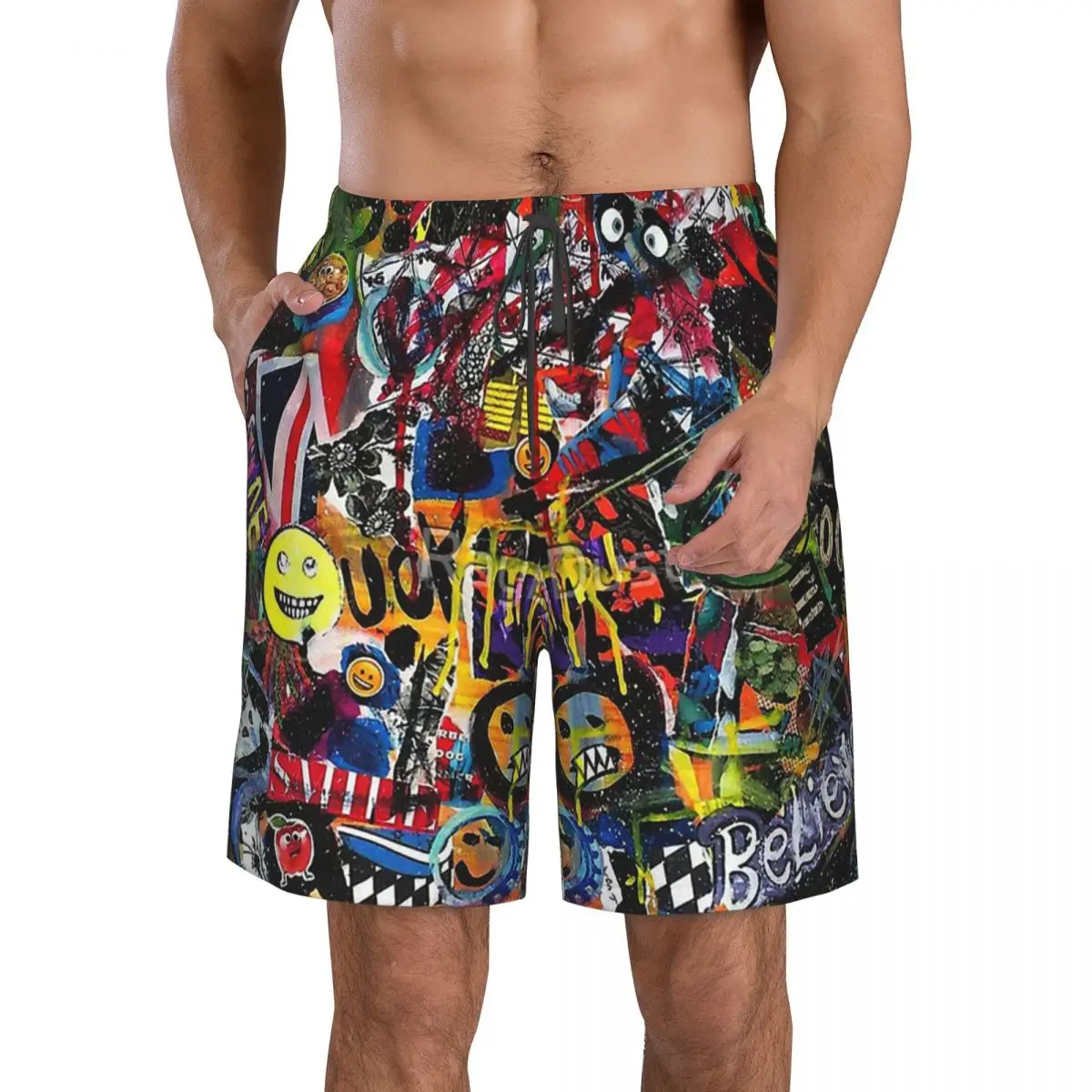 Красочные мужские пляжные шорты граффити крутое искусство с карманами мужские купальники серфинг бордшорты
Красочные мужские пляжные шорты граффити крутое искусство с карманами мужские купальники серфинг бордшорты