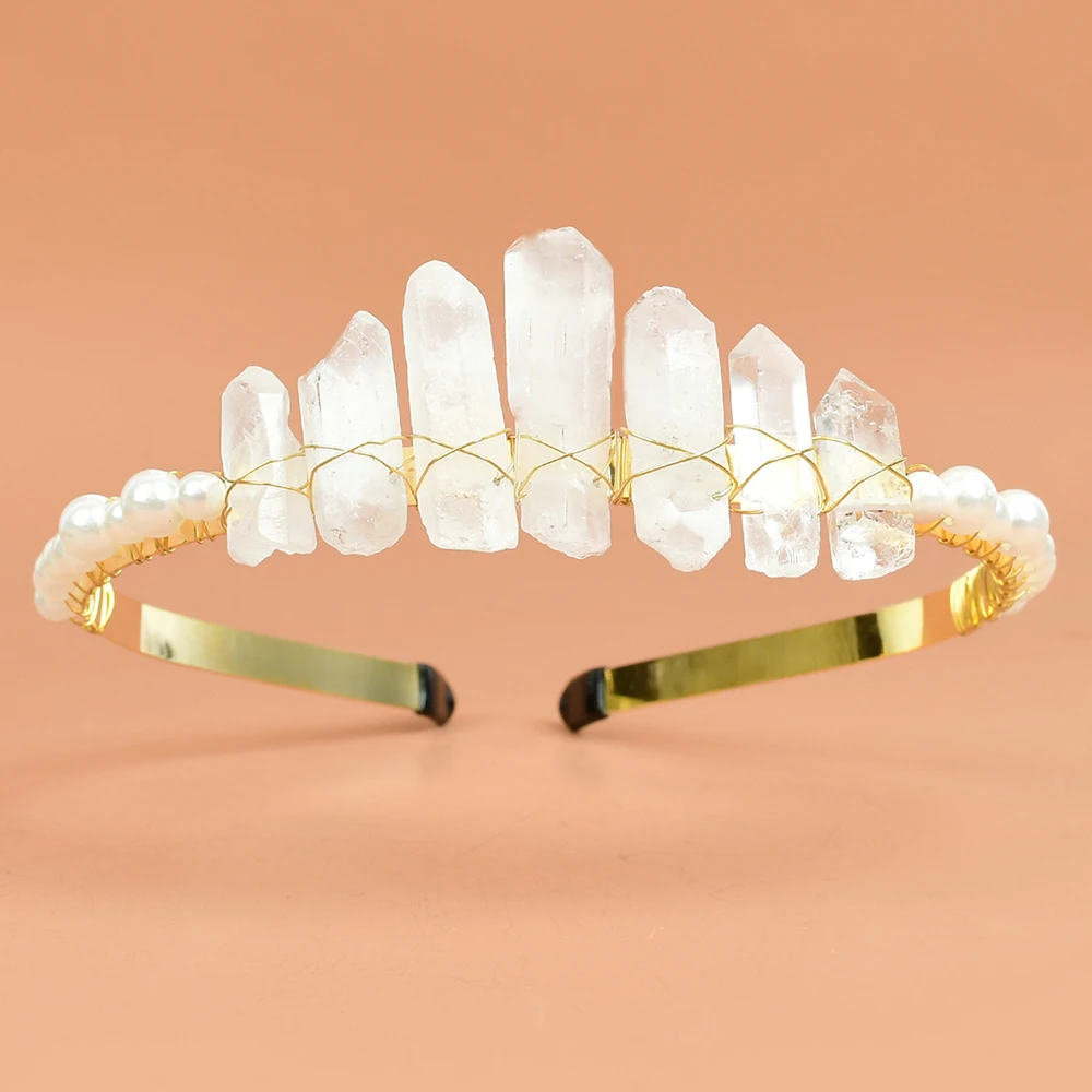 White Crystal Pearl Hair Battette Quartz Point Pendants Headwear Mermaid Wedding Crown Bridal Hair Accessories Headpiece Tiara
White Crystal Pearl Hair Battette Quartz Point Pendants Headwear Mermaid Wedding Crown Bridal Hair Accessories Headpiece Tiara