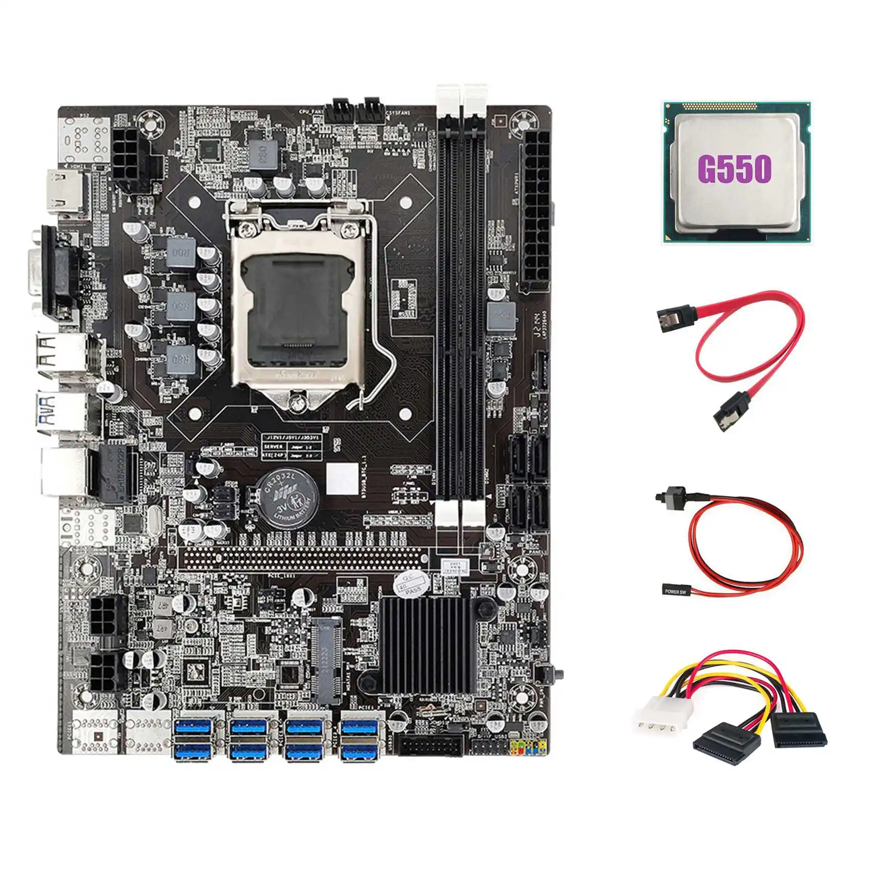 Материнская плата B75 ETH для майнинга 8xpcie на USB + процессор G550 + кабель 4-контактный на SATA + кабель коммутатора LGA1155 материнская плата для майнинг...
Материнская плата B75 ETH для майнинга 8xpcie на USB + процессор G550 + кабель 4-контактный на SATA + кабель коммутатора LGA1155 материнская плата для майнинг...