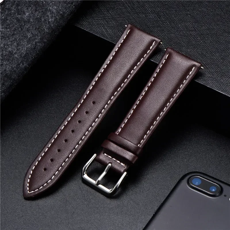 

Soft Watchband Genuine Leather Strap Calfskin Men Women Watch Band Watch Accessories Bracelet 16mm 18mm 20mm 22mm 24mm