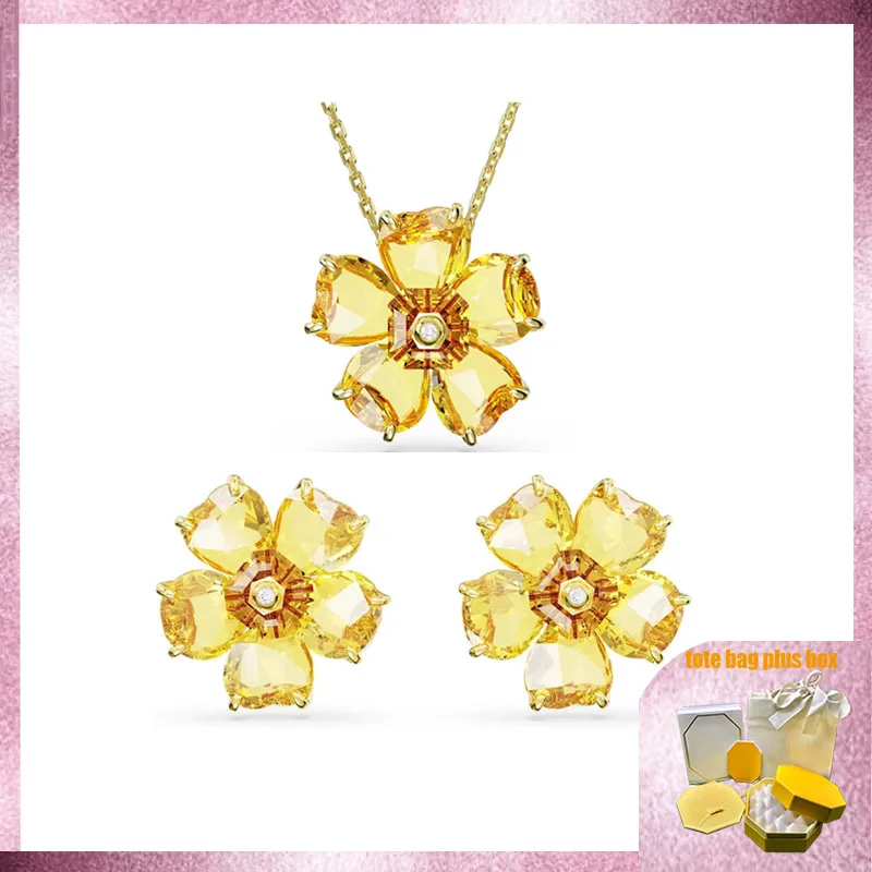 S 2023 High Quality Luxury Jewelry Yellow Flower Crystal Necklace Earrings Set Fashion Pretty Ladies Party Must-Have New
S 2023 High Quality Luxury Jewelry Yellow Flower Crystal Necklace Earrings Set Fashion Pretty Ladies Party Must-Have New