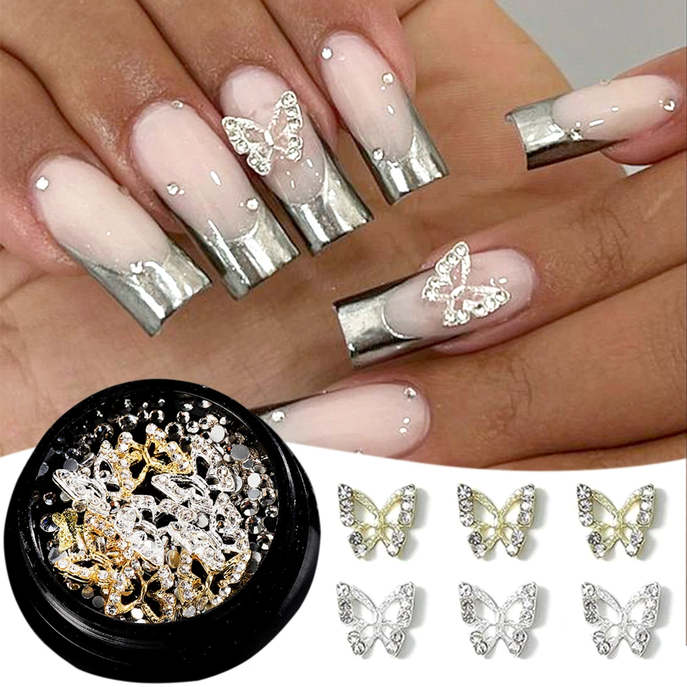 3D Butterfly Nail Charms Silver Gold Metal Butterflies for Nail Art Decoration Mix Crystal Rhinestones Manicure Jewelry LEBY-HDZ
3D Butterfly Nail Charms Silver Gold Metal Butterflies for Nail Art Decoration Mix Crystal Rhinestones Manicure Jewelry LEBY-HDZ