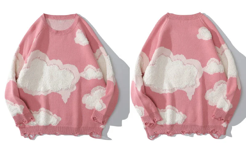 Hop Knitwear Hip Sweater Women Streetwear Knitted Cloud Ripped Holes Casual Kawaii Loose Pullover Jumpers Tops
Hop Knitwear Hip Sweater Women Streetwear Knitted Cloud Ripped Holes Casual Kawaii Loose Pullover Jumpers Tops