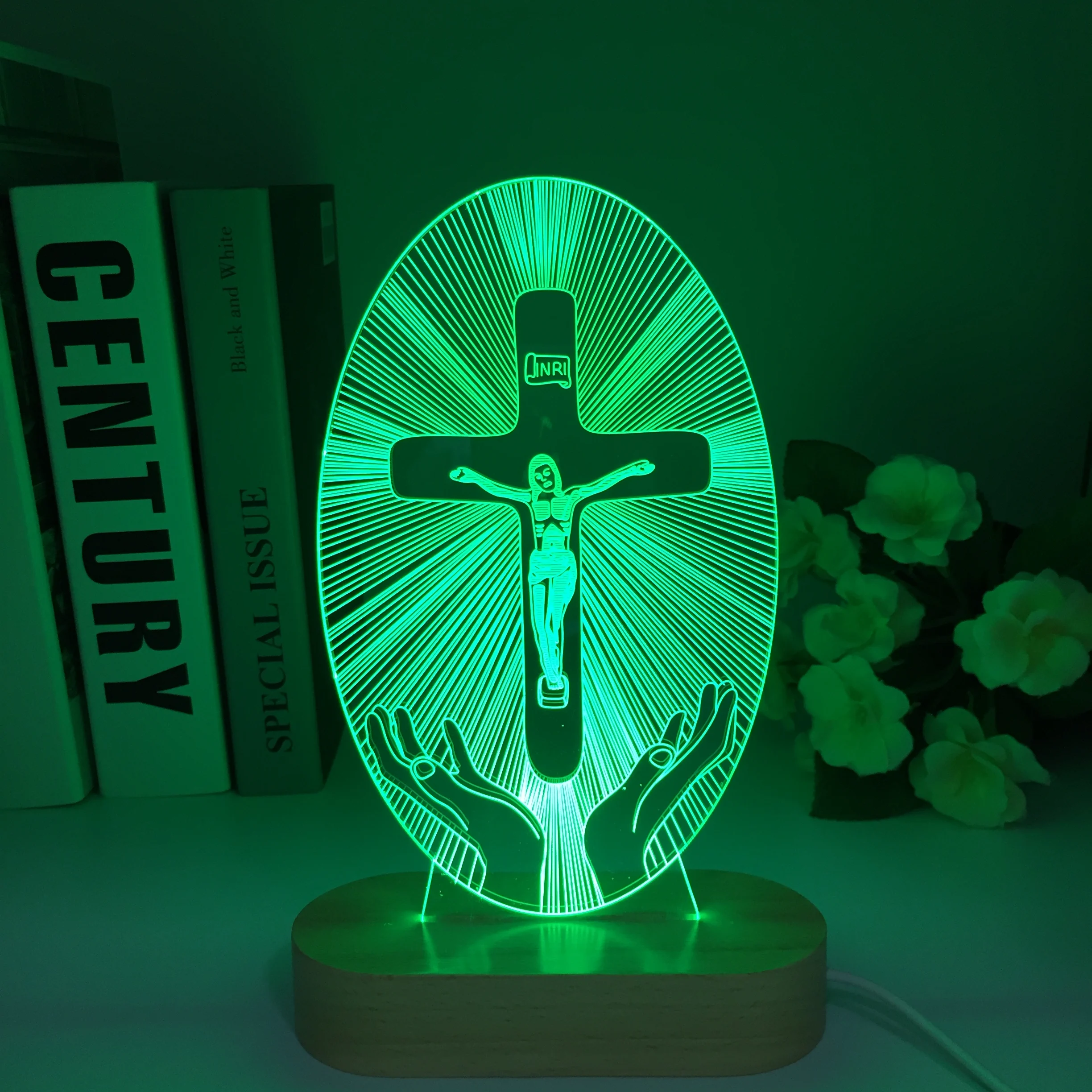Wooden Colorful Gradient Cross 3D Lamp LED Colorful Night Light Home Bar Club Decorative Desk Lamp for Bedroom Decor Lighting
Wooden Colorful Gradient Cross 3D Lamp LED Colorful Night Light Home Bar Club Decorative Desk Lamp for Bedroom Decor Lighting