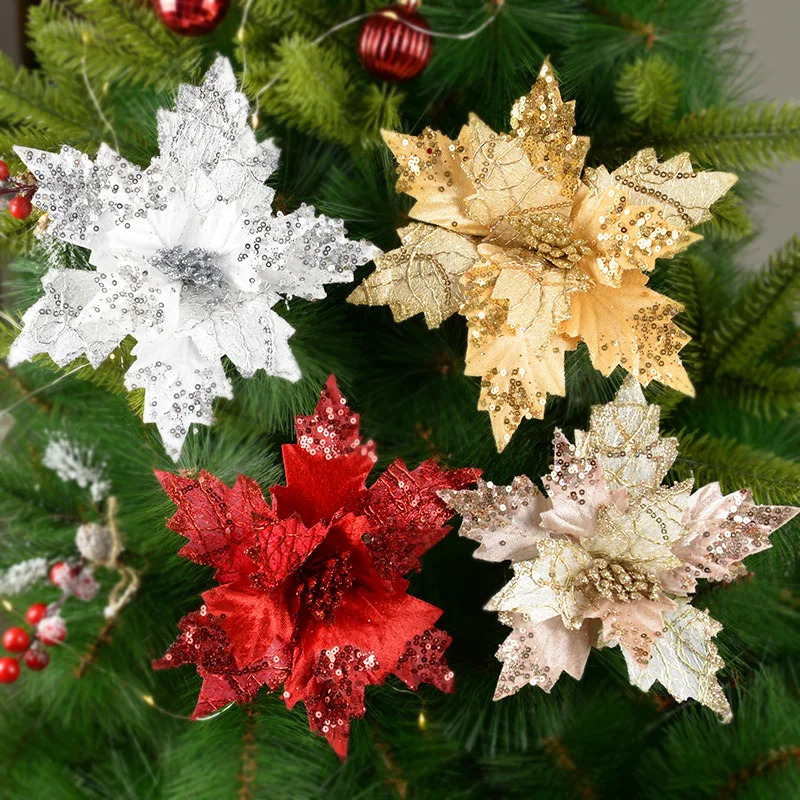 1/2Pcs Colours Glitter Flower for Wedding Christmas Tree Decorations Flower Simulation Fake Flower Home Decor New Year Ornaments
1/2Pcs Colours Glitter Flower for Wedding Christmas Tree Decorations Flower Simulation Fake Flower Home Decor New Year Ornaments