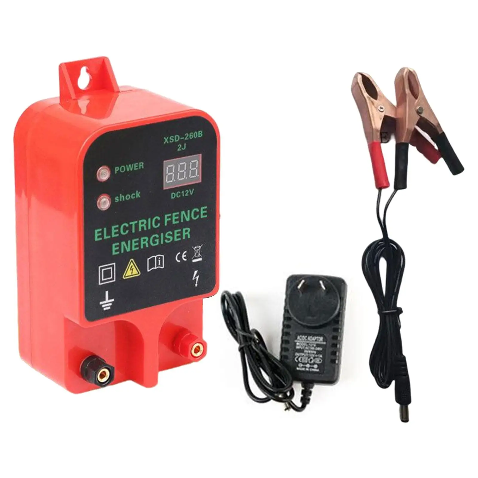 Electric Fence Controller AU Plug Waterproof with Battery Power Clip Connector
Electric Fence Controller AU Plug Waterproof with Battery Power Clip Connector