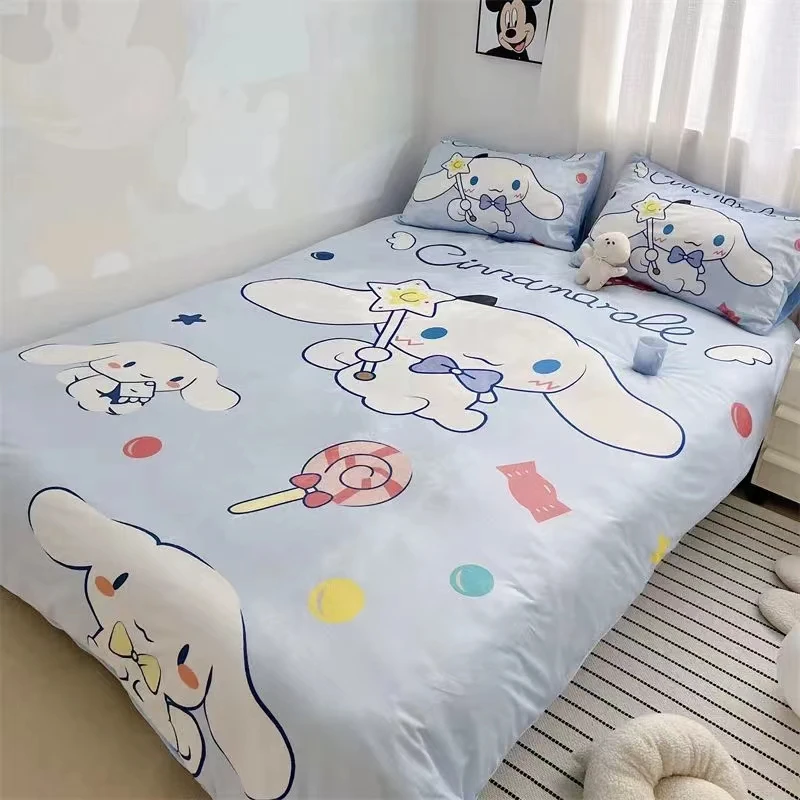 Kawaii Sanrio Kuromi My Melody Cinnamonroll Flannel (Sheet + Pillowcase + Quilt Cover) 4 Set Cute Girls Bedroom Double Bedding
Kawaii Sanrio Kuromi My Melody Cinnamonroll Flannel (Sheet + Pillowcase + Quilt Cover) 4 Set Cute Girls Bedroom Double Bedding