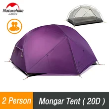 Naturehike Camping Tent 2 Person Mongar Ultralight Tent Outdoor Travel Tent Double Layer Waterproof Tent 3 Season Portable Tent