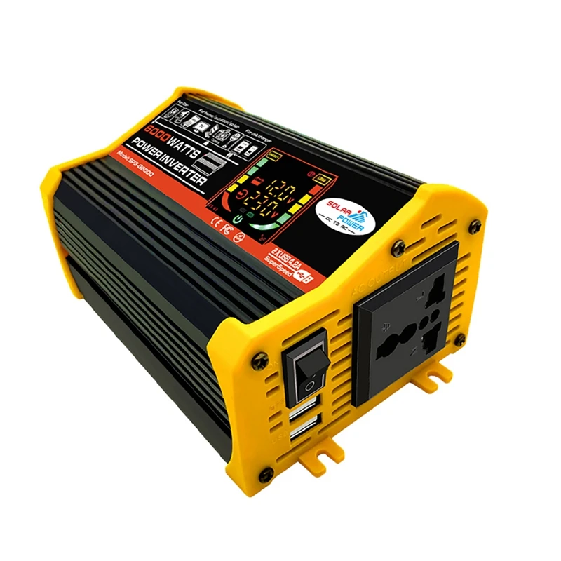 6000W Modified Sine Wave DC12V To AC110V Power Converter Solar Inverter Smart Digital Display Screen With 2USB For Car
6000W Modified Sine Wave DC12V To AC110V Power Converter Solar Inverter Smart Digital Display Screen With 2USB For Car