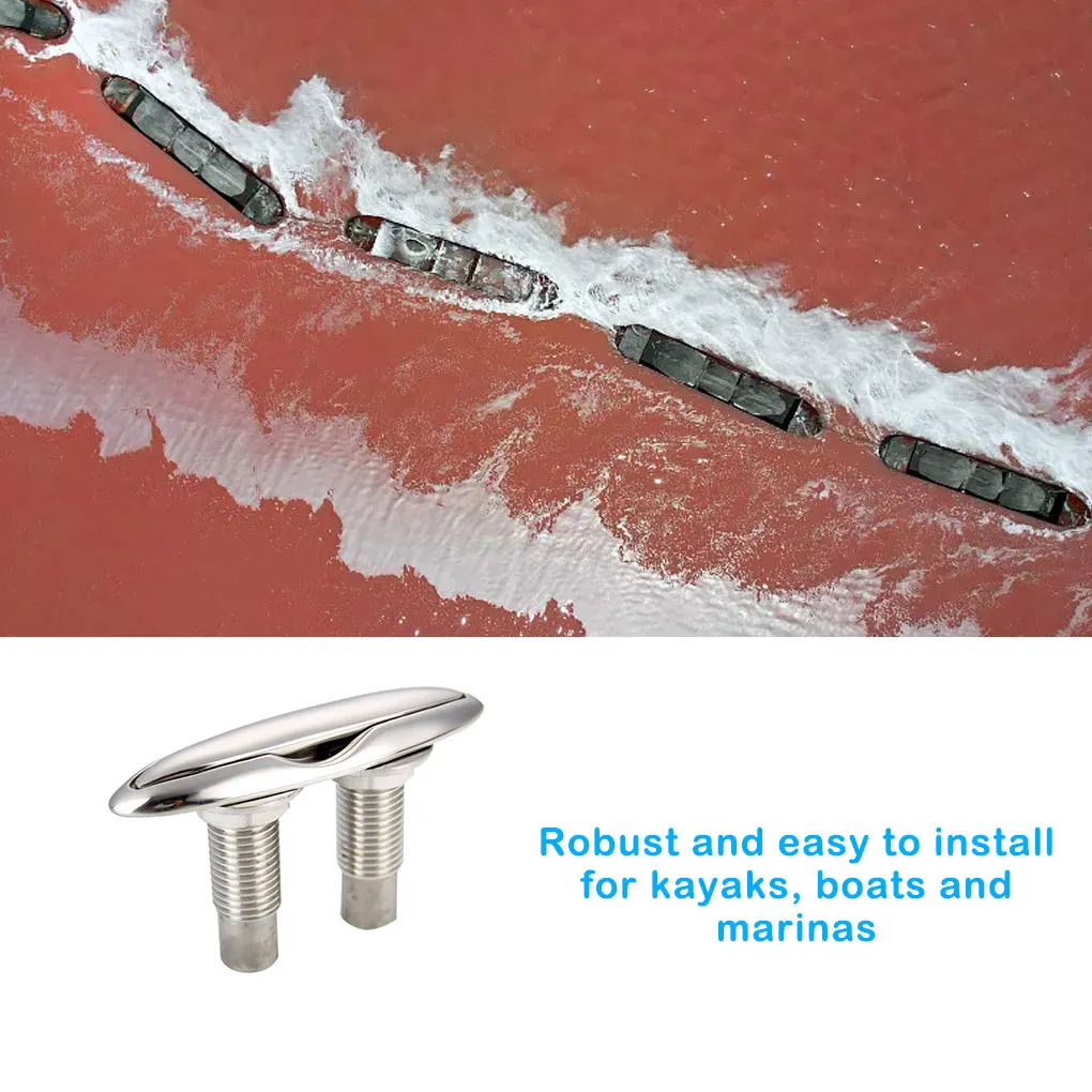 Stainless Steel Cleat Dock Boat Bollard Ship Mount Marine Retractable Mooring Cable Pull Corrosion Resistance Bolts 5inch
Stainless Steel Cleat Dock Boat Bollard Ship Mount Marine Retractable Mooring Cable Pull Corrosion Resistance Bolts 5inch