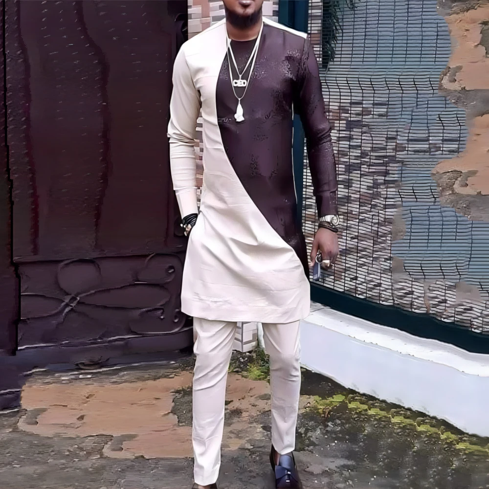 Summer Men's Sets Ethnic Style Casual Round Neck Long-sleeved Top Trousers Two-piece Suit Kaftan Dashiki Traditional Clothing
Summer Men's Sets Ethnic Style Casual Round Neck Long-sleeved Top Trousers Two-piece Suit Kaftan Dashiki Traditional Clothing
