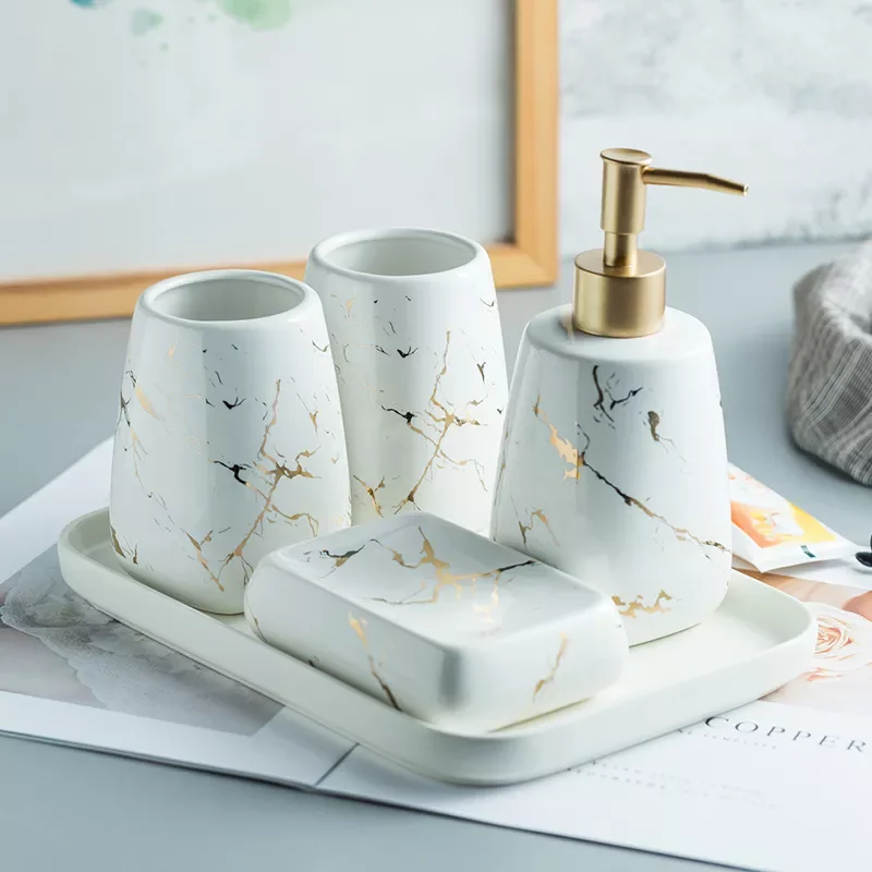 Marble Texture Bathroom Accessory Tray Ceramic Bathroom Set Hand Sanitizer Lotion Bathroom Accessories Set Soap Dispenser Tooth
Marble Texture Bathroom Accessory Tray Ceramic Bathroom Set Hand Sanitizer Lotion Bathroom Accessories Set Soap Dispenser Tooth
