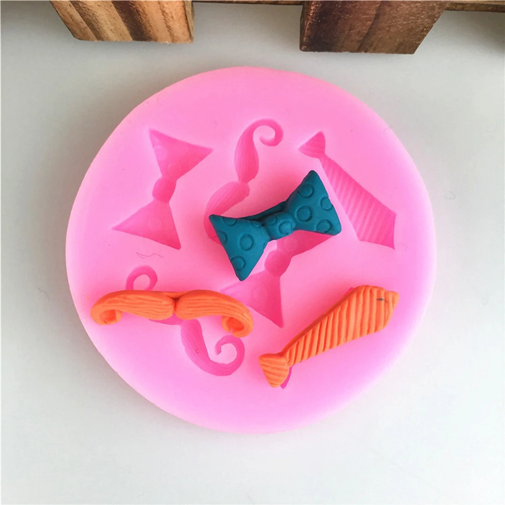 

Галстук-бабочка 3D силиконовая форма для торта «сделай сам» печенье конфеты десерт День Рождения Кекс Украшение инструмент для выпечки усы ...