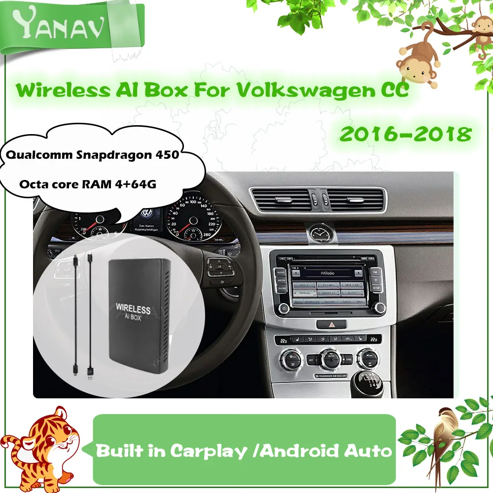 Android Wireless AI Box For Volkswagen CC 2016-2018 Qualcomm Car Smart Box Built in CarPlay Plug and Play Google YouTube Video
Android Wireless AI Box For Volkswagen CC 2016-2018 Qualcomm Car Smart Box Built in CarPlay Plug and Play Google YouTube Video
