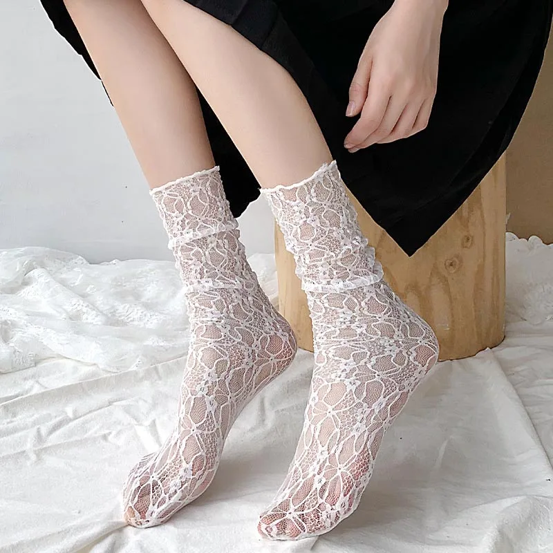 Japan Style Princess Lace Socks Ultra-thin Transparent Summer Hollow Mesh Crew Socks Women Fashion Harajuku Retro Long Socks
Japan Style Princess Lace Socks Ultra-thin Transparent Summer Hollow Mesh Crew Socks Women Fashion Harajuku Retro Long Socks