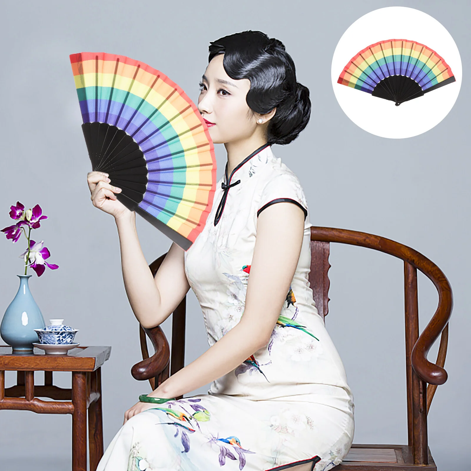 Rainbow Folding Fan Vintage Home Decor Hand Held Exquisite Dancing Fans PC Dance Plastic Girl Pride Accessories Foldable
Rainbow Folding Fan Vintage Home Decor Hand Held Exquisite Dancing Fans PC Dance Plastic Girl Pride Accessories Foldable
