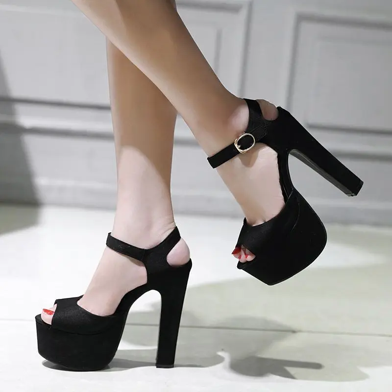 Fashion Women Ankle Strap Sandals Casual Flock Buckle Strap Thin Heels 15CM Open Toed High Heels Women Sandals Discount Pumps
Fashion Women Ankle Strap Sandals Casual Flock Buckle Strap Thin Heels 15CM Open Toed High Heels Women Sandals Discount Pumps